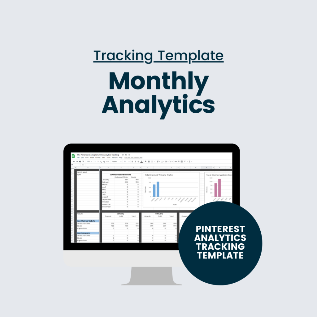 Pinterest Analytics Tracking Template by Kathryn Moorhouse for Pinterest Managers